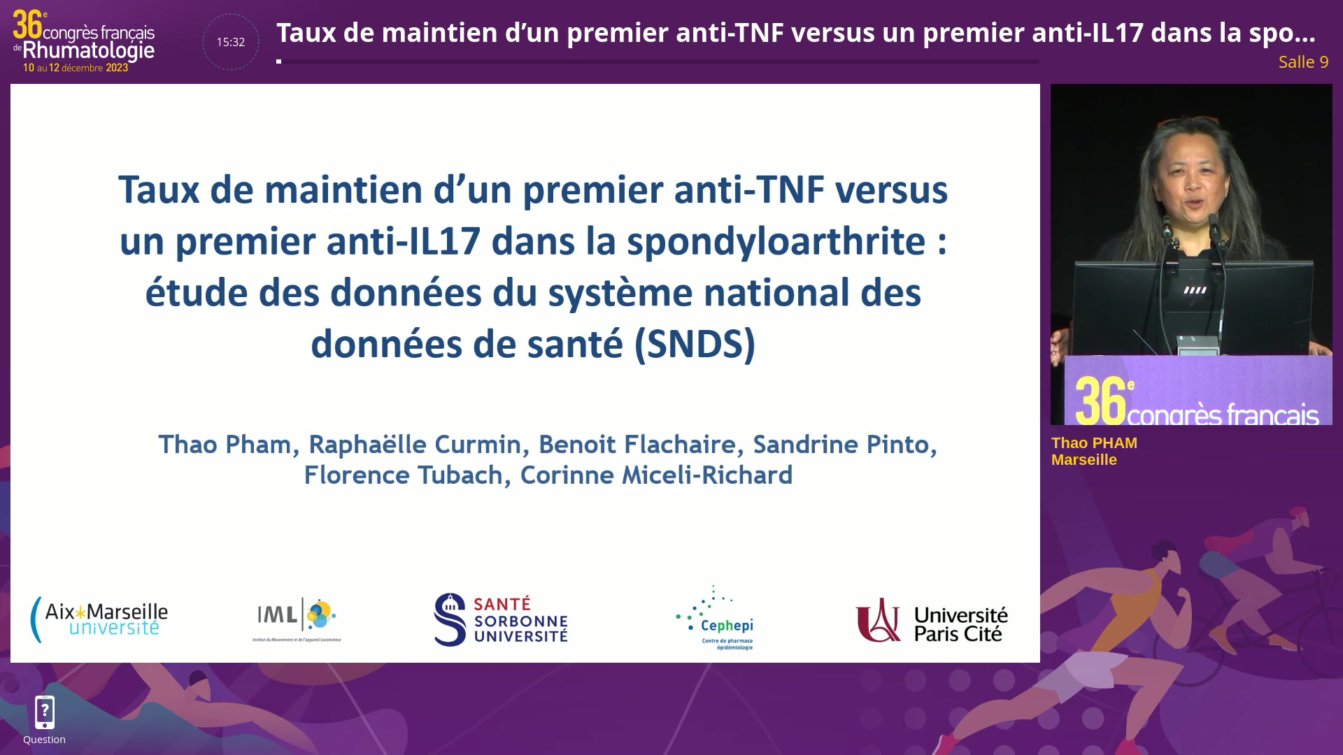Taux de maintien d’un premier anti-TNF versus un premier anti-IL17 dans la spondyloarthrite : étude des données du système national des données de santé (SNDS)