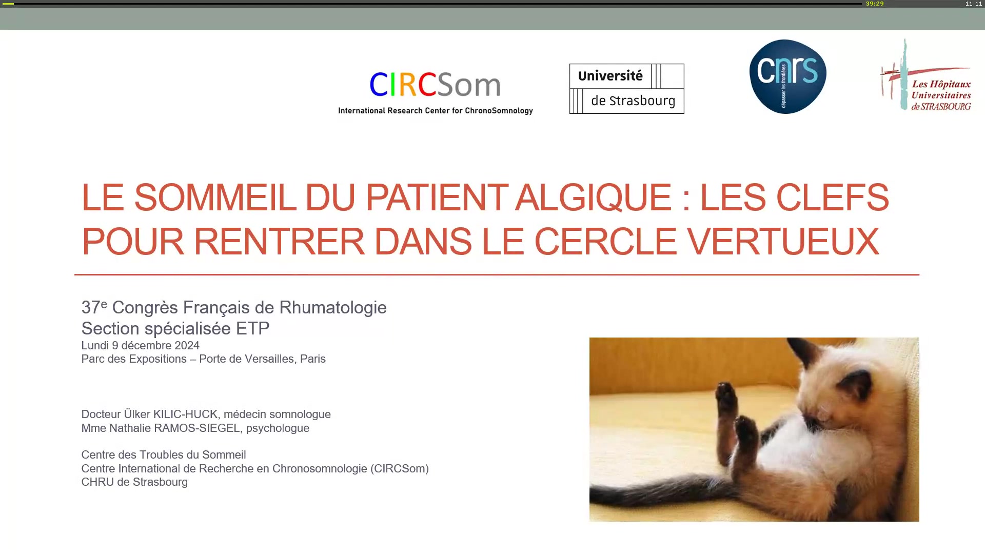 Le sommeil du patient algique: les clefs pour rentrer dans le cercle vertueux