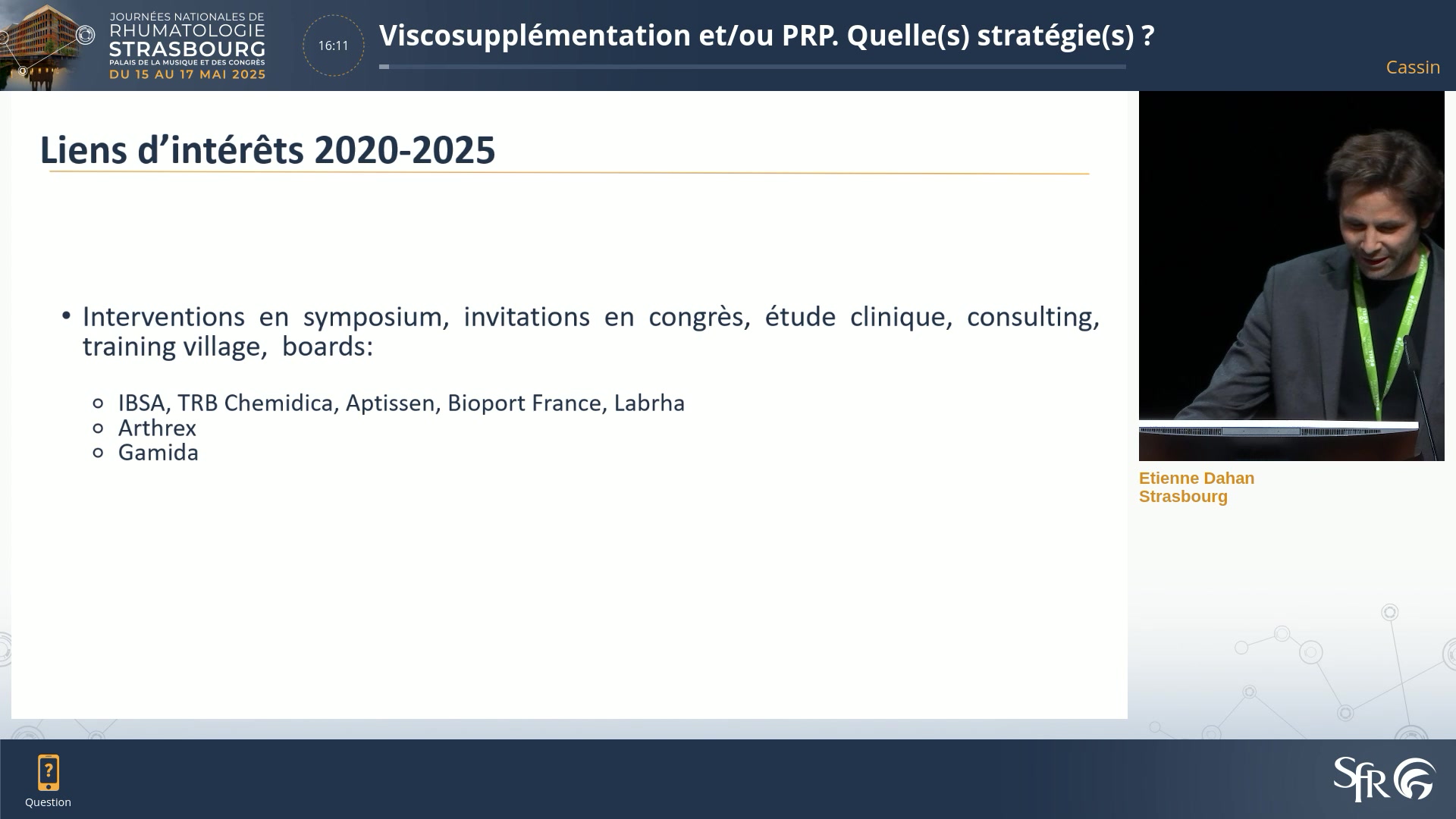 Viscosupplémentation et/ou PRP. Quelle(s) stratégie(s) ?