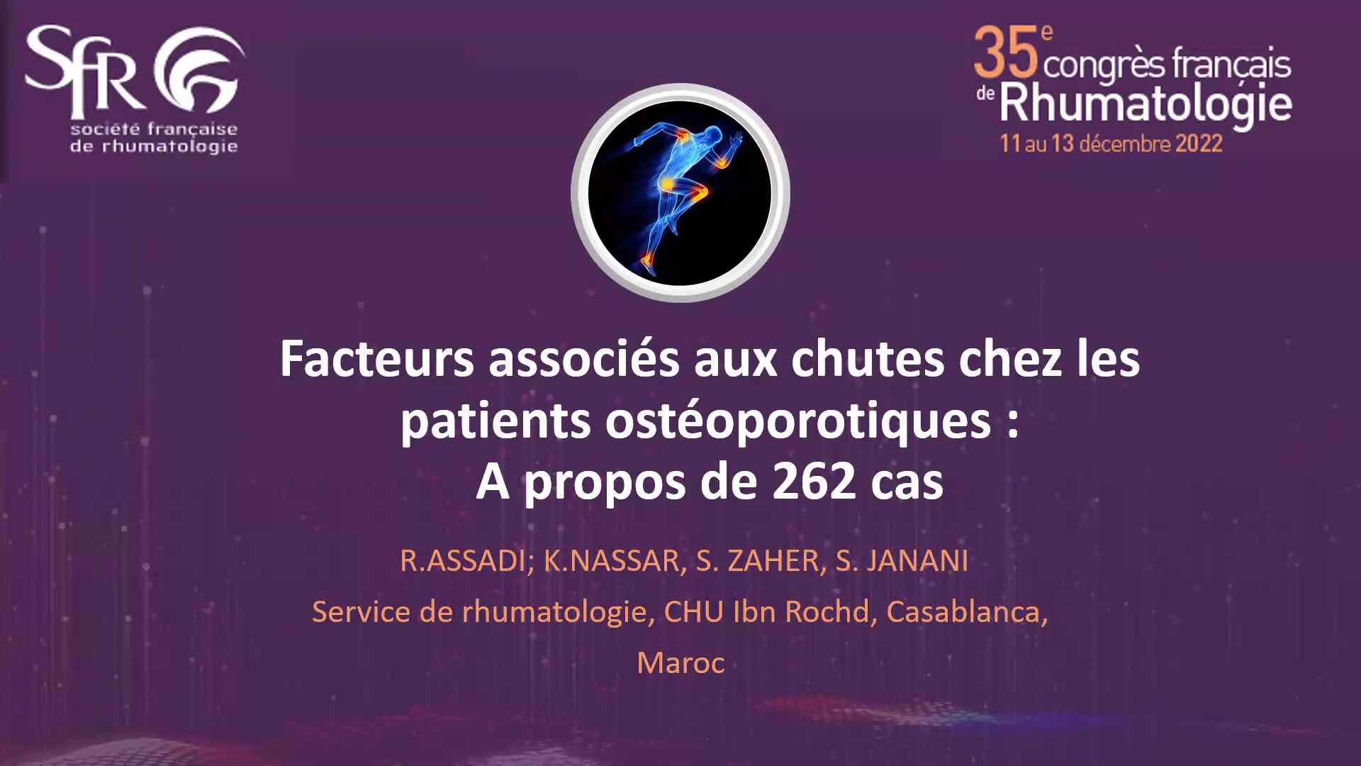 Facteurs associés aux chutes chez les malades  ostéoporotiques : A propos de 262 cas