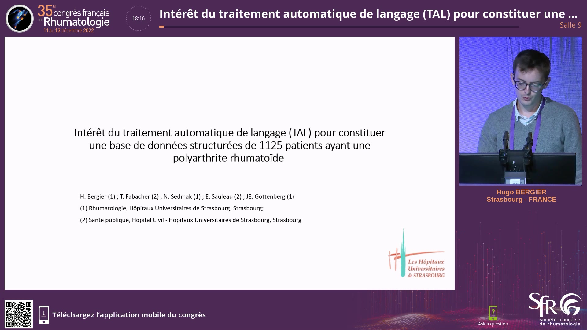 Intérêt du traitement automatique de langage (TAL) pour constituer une base de données structurées de 1125 patients ayant une polyarthrite rhumatoïde