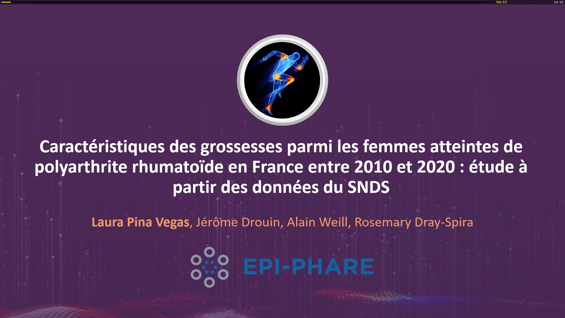 Caractéristiques des grossesses parmi les femmes atteintes de polyarthrite rhumatoïde en France entre 2010 et 2020 : étude à partir des données du SNDS