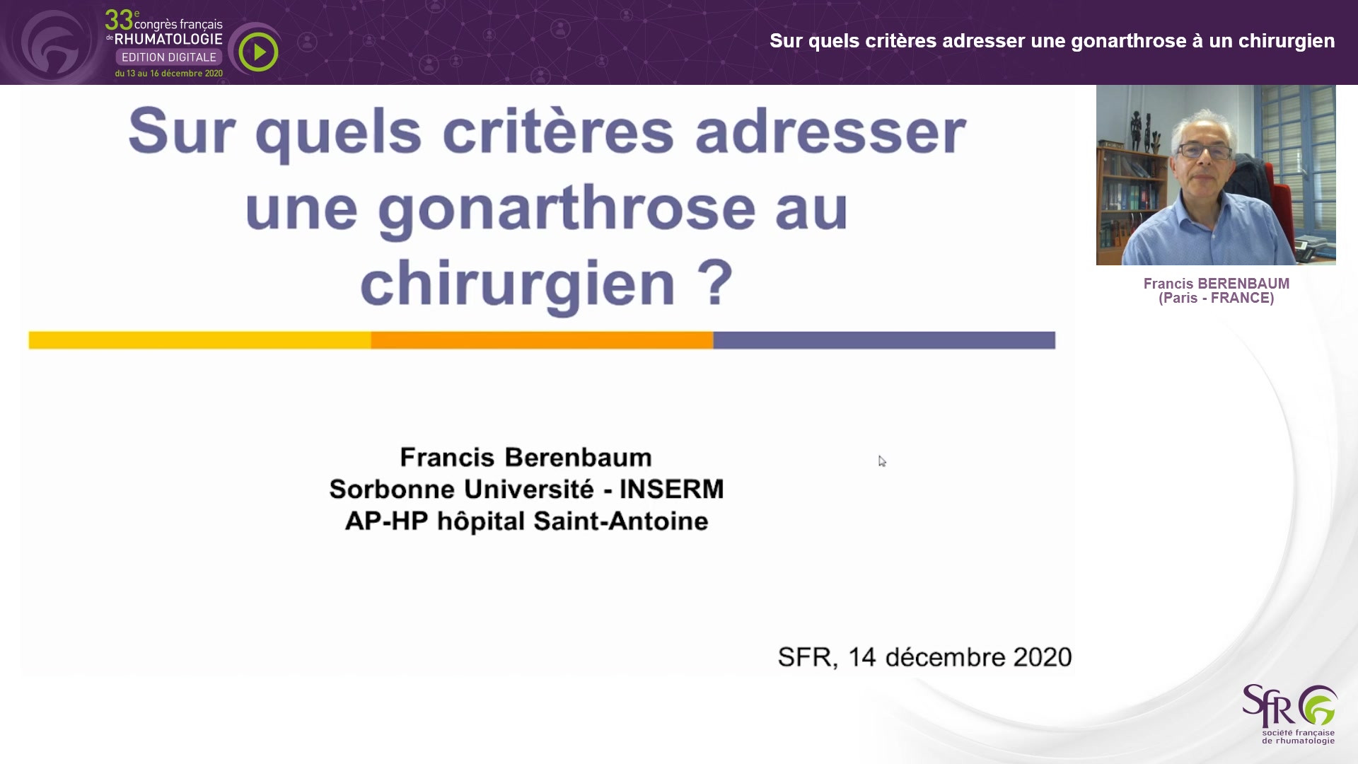 Sur quels critères adresser une gonarthrose à un chirurgien