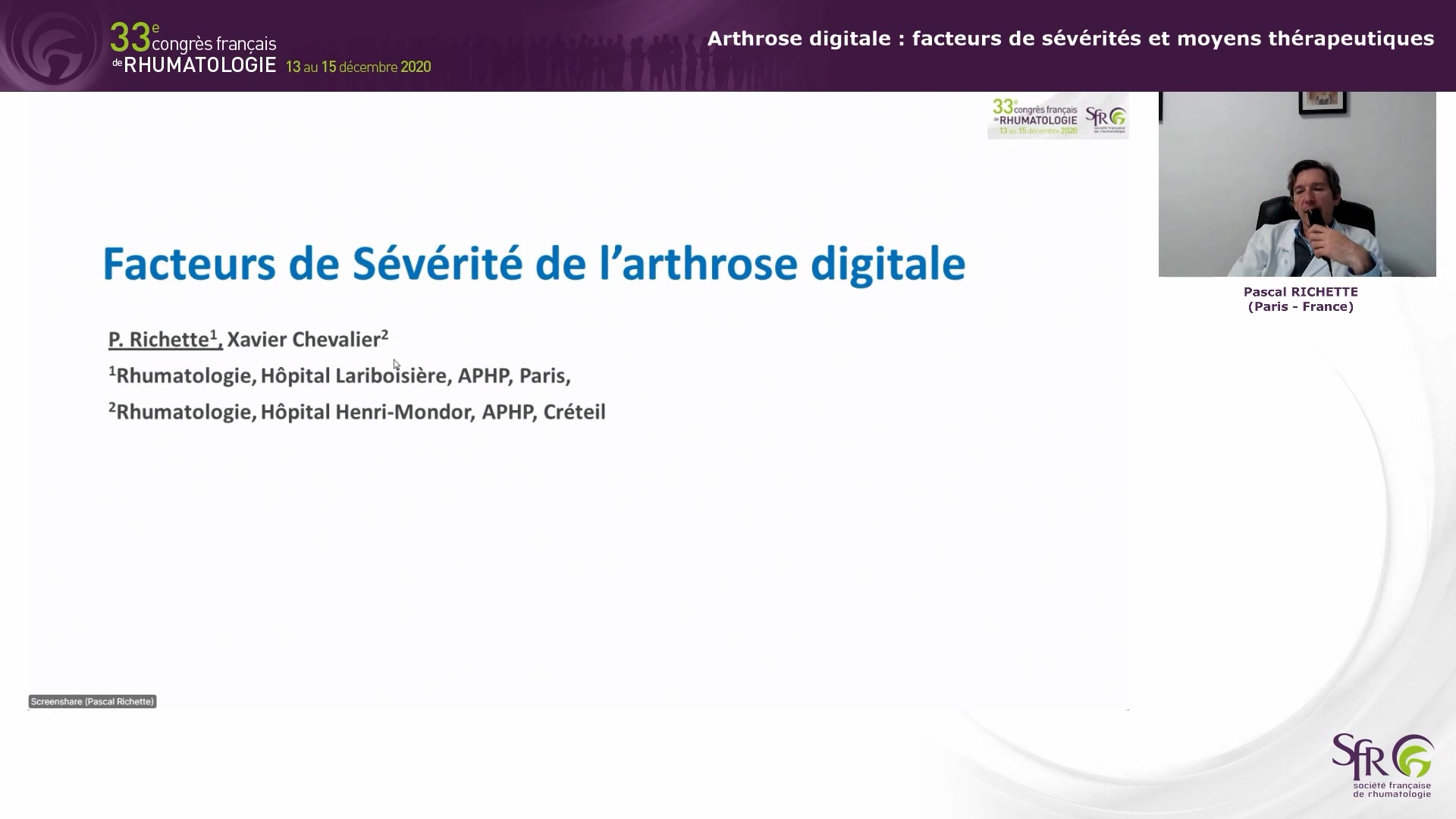 Arthrose digitale : facteurs de sévérités et moyens thérapeutiques