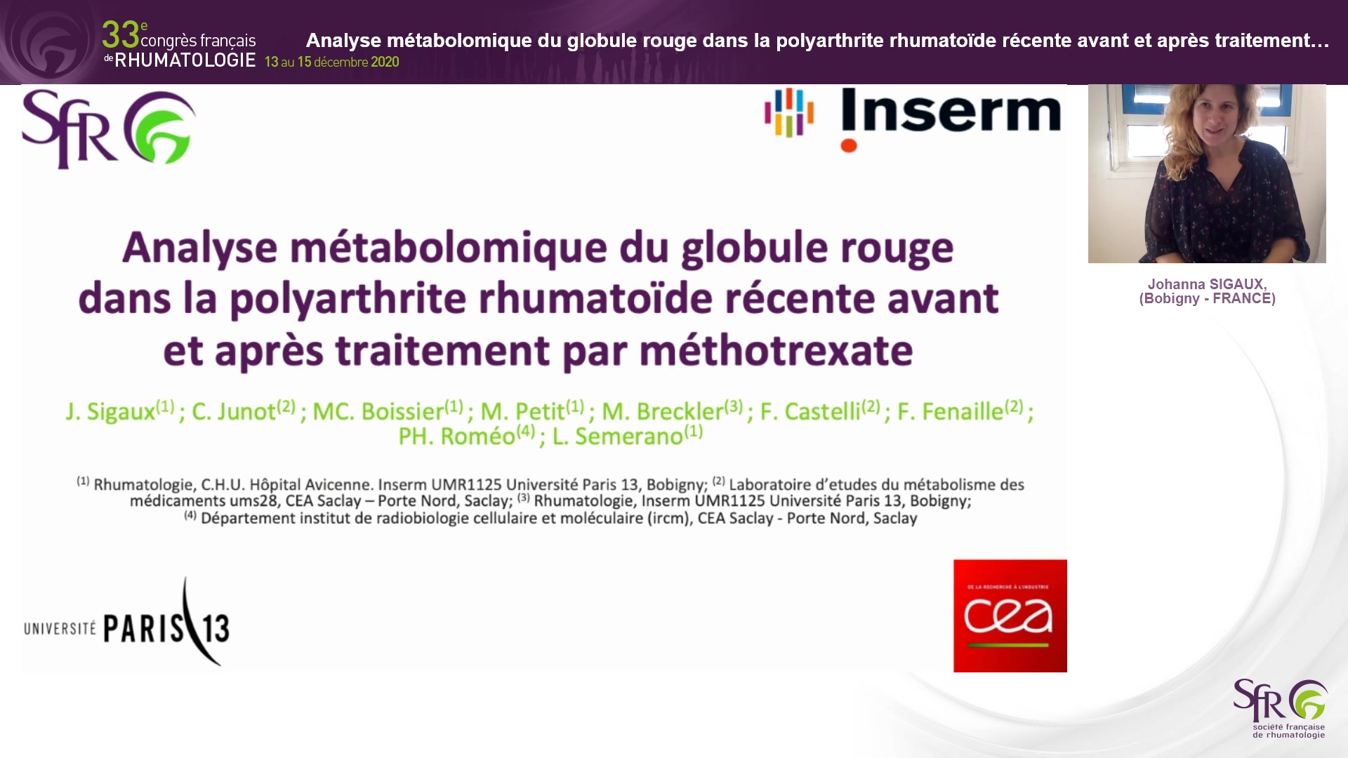 Analyse métabolomique du globule rouge dans la polyarthrite rhumatoïde récente avant et après traitement par méthotrexate