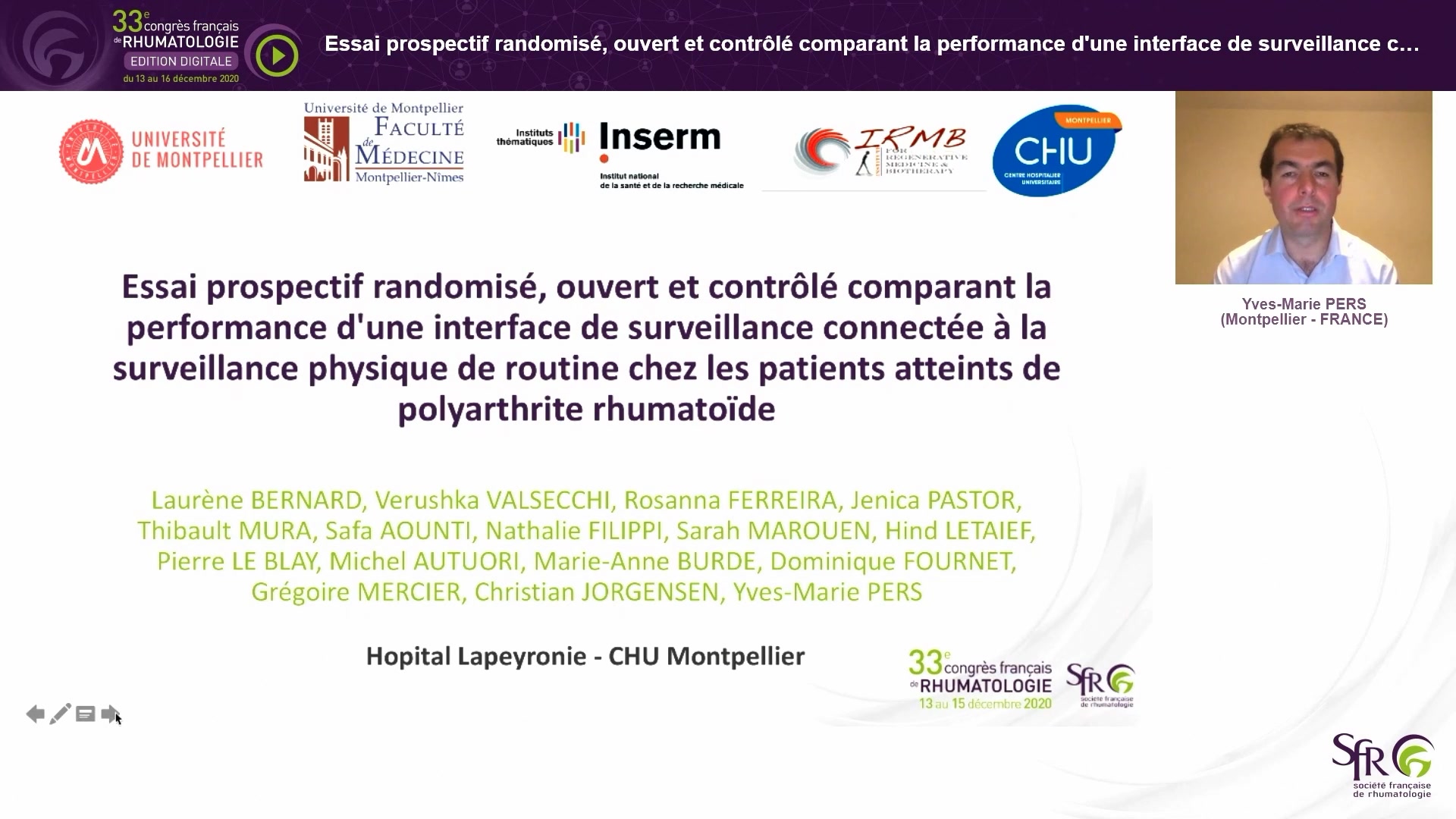 Essai prospectif randomisé, ouvert et contrôlé comparant la performance d’une interface de surveillance connectée à la surveillance physique de routine chez les patients atteints de polyarthrite rhumatoïde