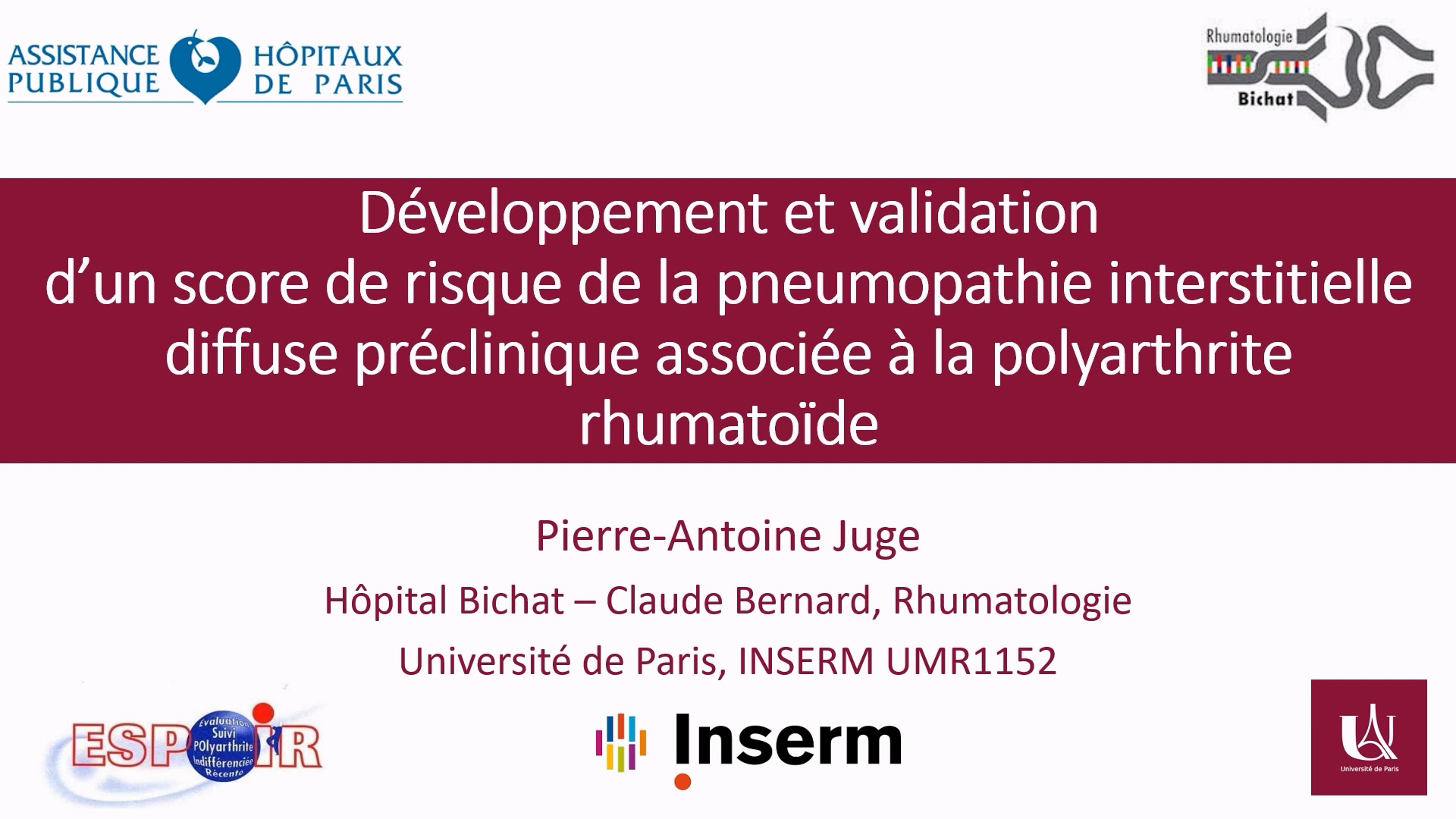 Un score prédictif de la survenue de pneumopathie interstitielle diffuse préclinique au cours de la polyarthrite rhumatoïde
