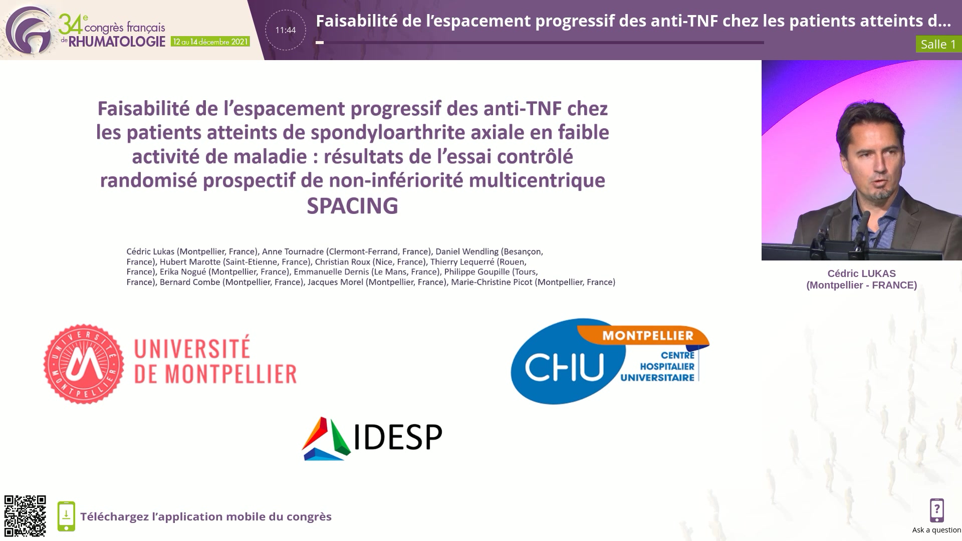 Faisabilité de l’espacement progressif des anti-TNF chez les patients atteints de spondyloarthrite axiale en faible activité de maladie : résultats de l’essai contrôlé randomisé prospectif de non-infériorité multicentrique SPACING