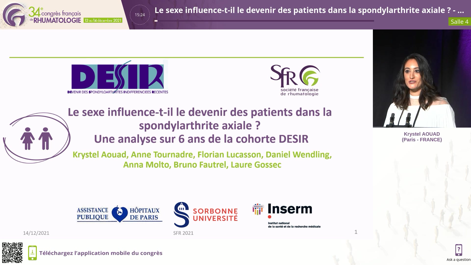 Le sexe influence-t-il le devenir des patients dans la spondylarthrite axiale ? – une analyse sur 6 ans de la cohorte DESIR